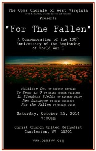 Opus Chorale Fall 2014 Poster